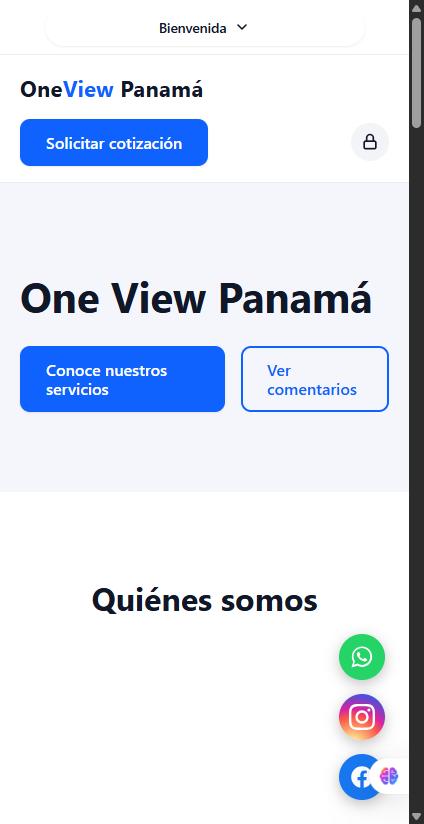 Página de inicio de One View Panama