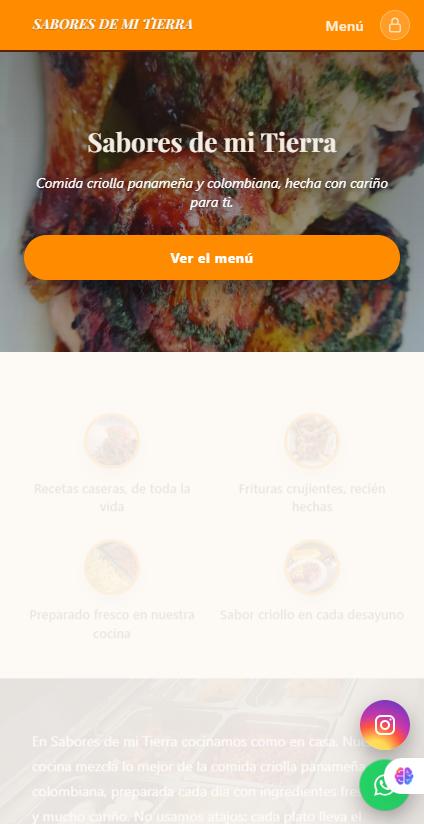 Página de inicio de Sabores de mi Tierra